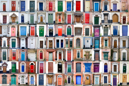 One hundred colourful wooden doors of Worcestershire and Shropshire